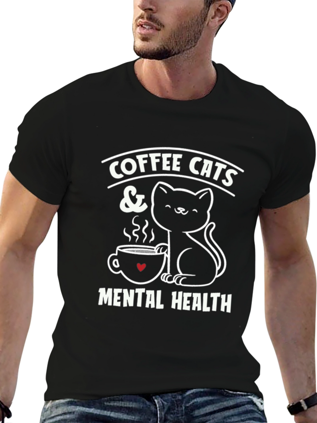 Coffee Cats & Mental Health Graphic Tee