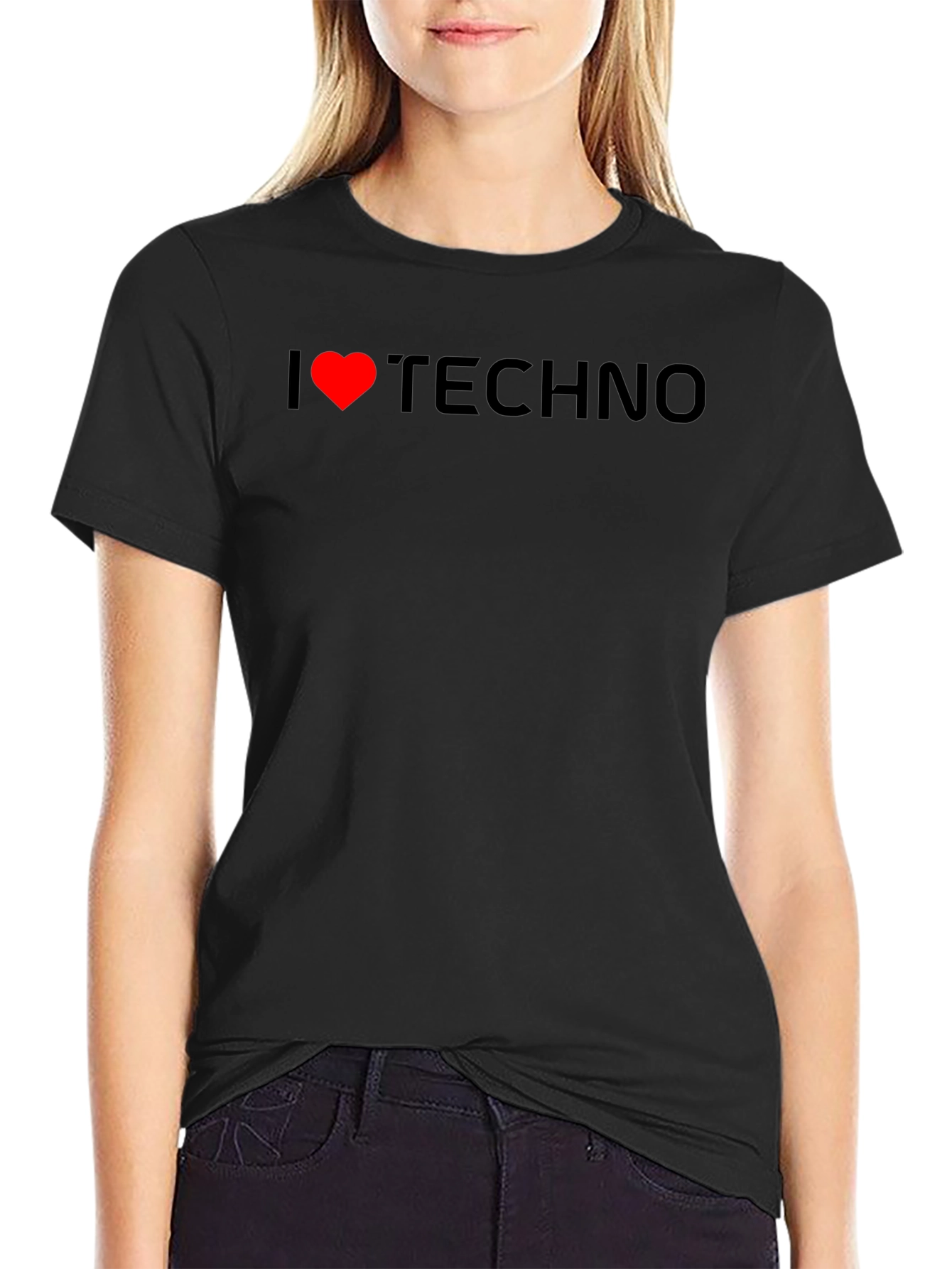 I Love Techno Black T-Shirt