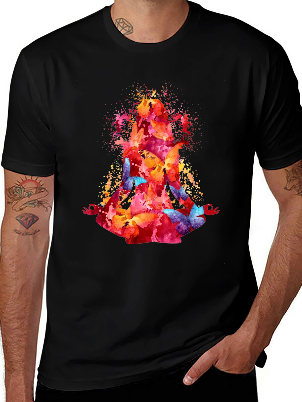 Watercolor Butterfly Meditation T-Shirt