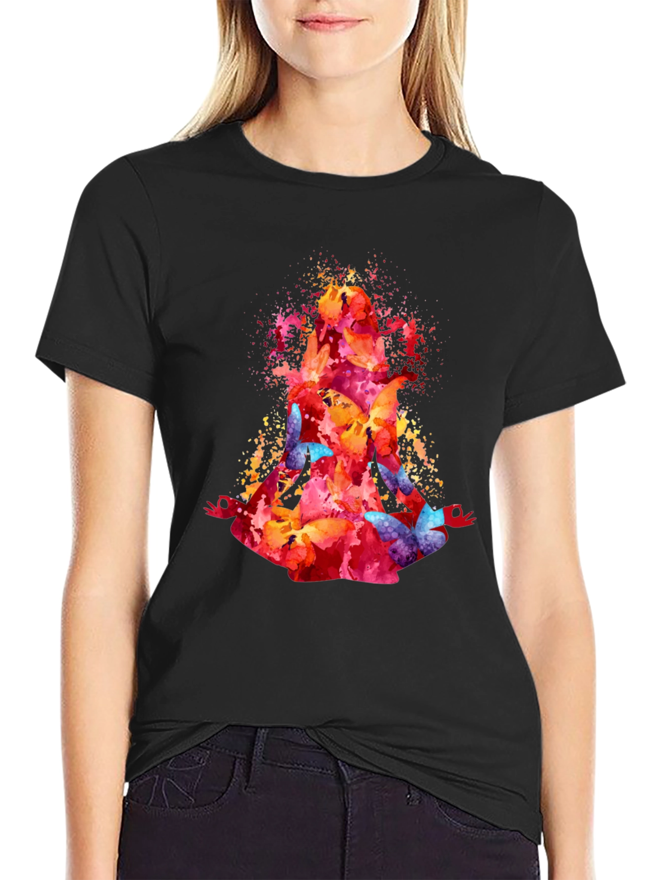 Watercolor Butterfly Meditation T-Shirt