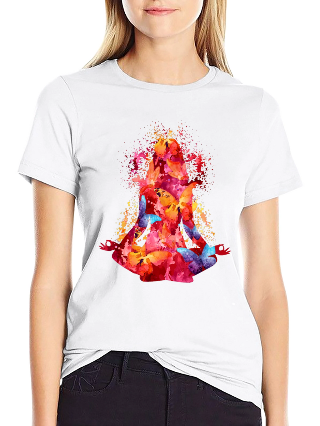 Watercolor Butterfly Meditation T-Shirt