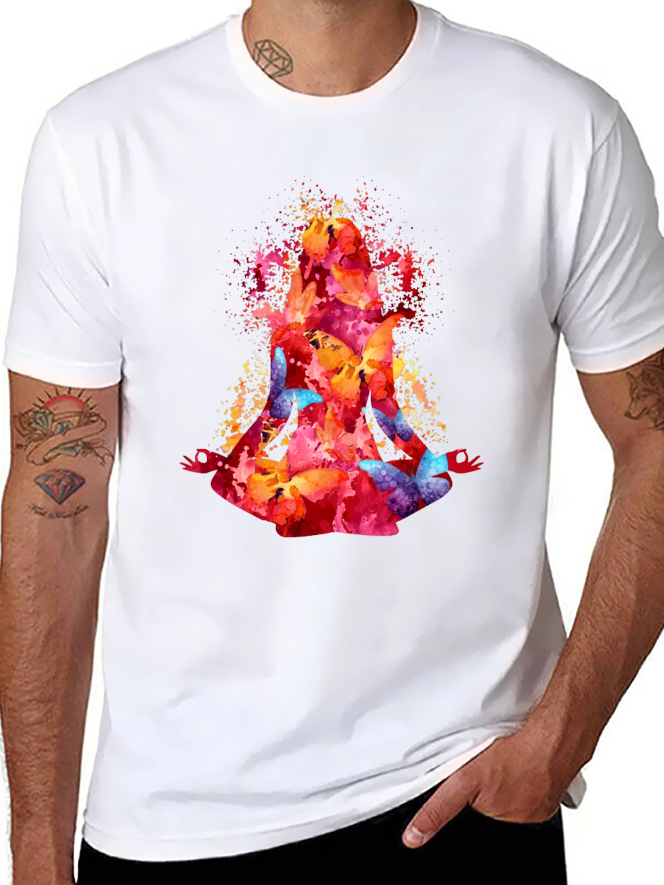 Watercolor Butterfly Meditation T-Shirt