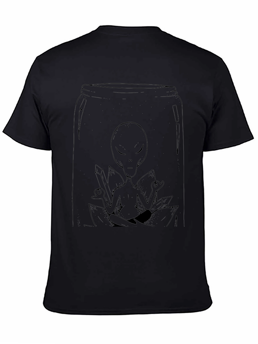 Alien Meditation Black T-Shirt