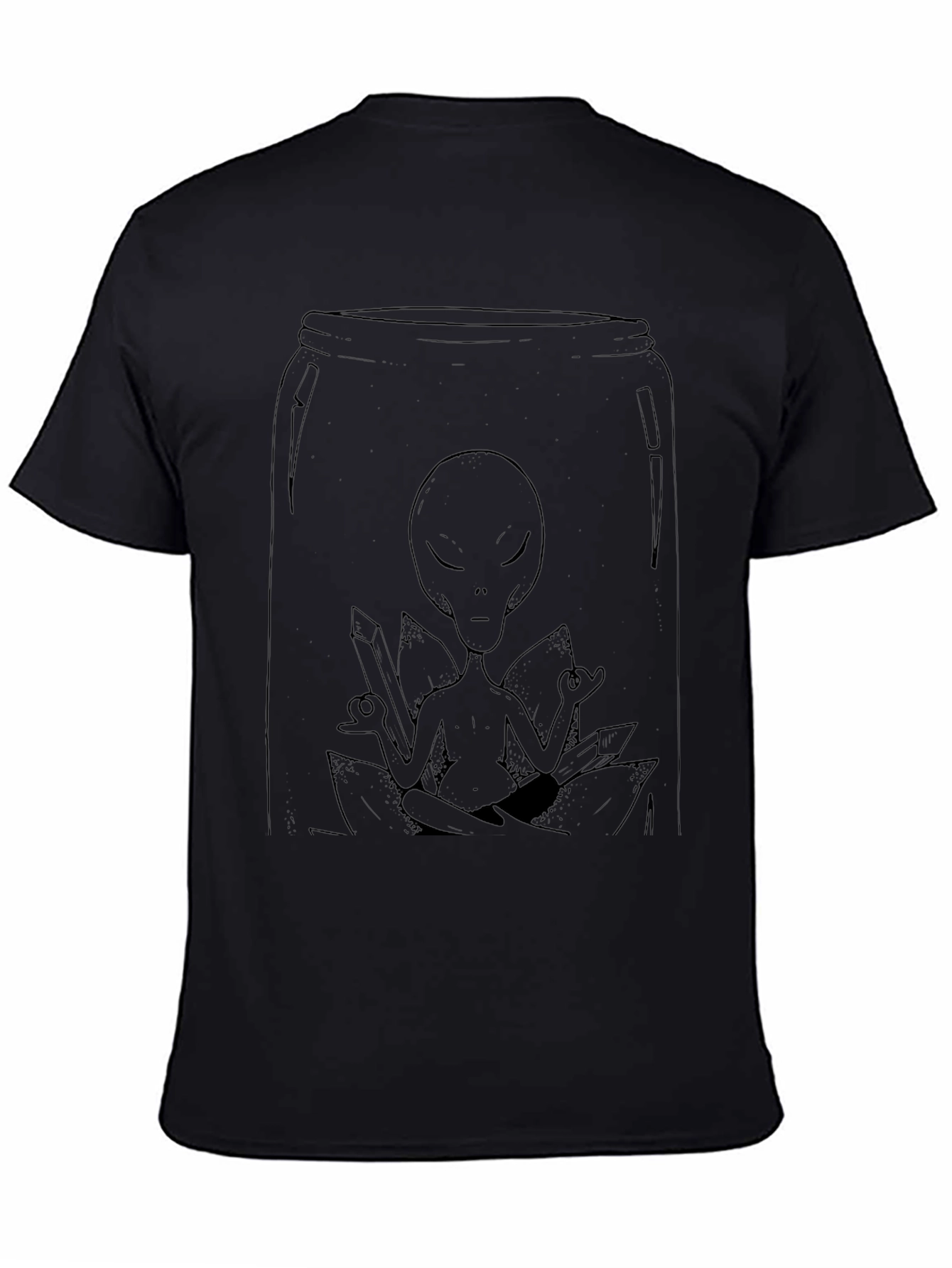Alien Meditation Black T-Shirt