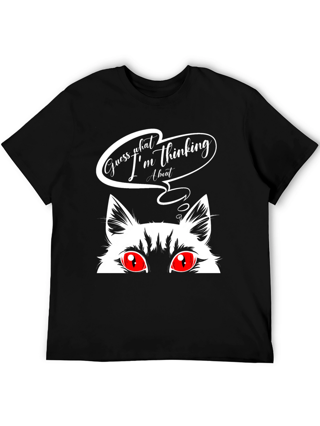 Guess What Cat Graphic Tee - Black