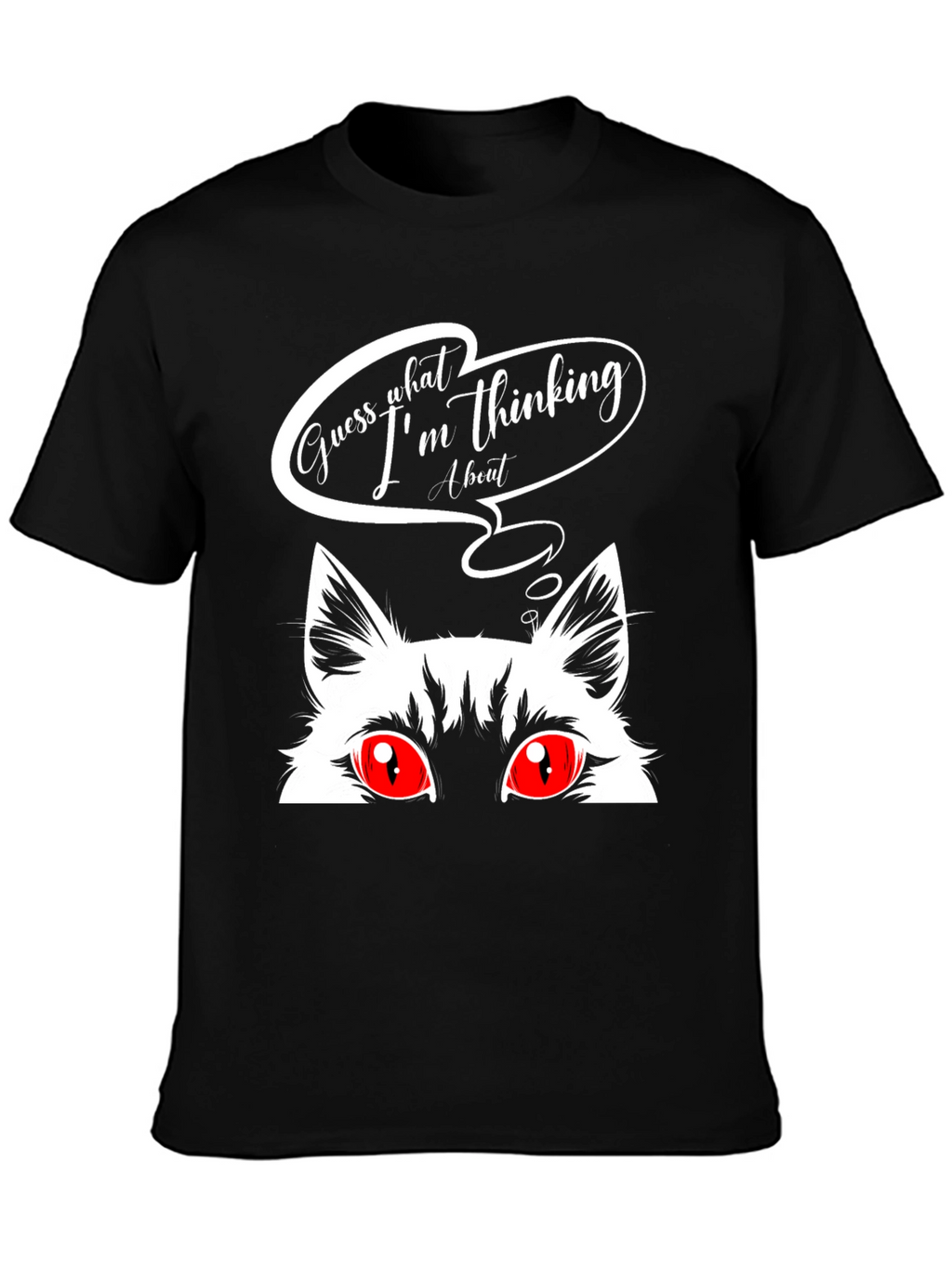 Guess What Cat Graphic Tee - Black