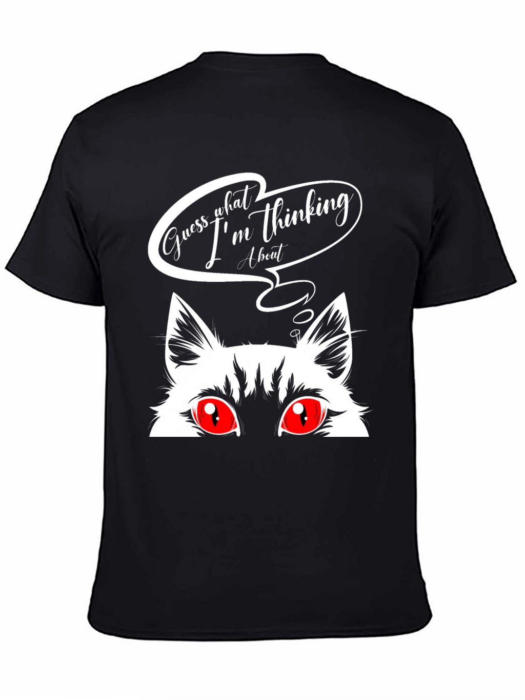 Guess What Cat Graphic Tee - Black