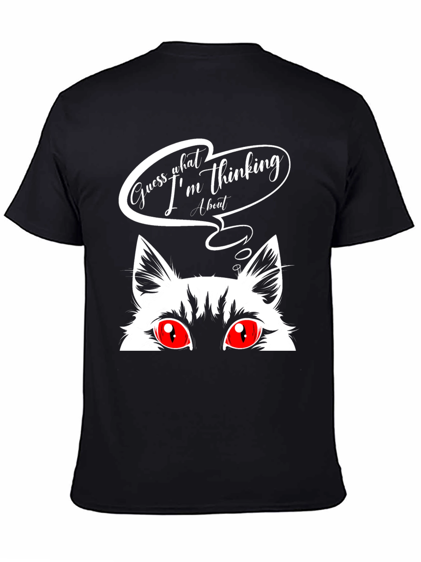 Guess What Cat Graphic Tee - Black