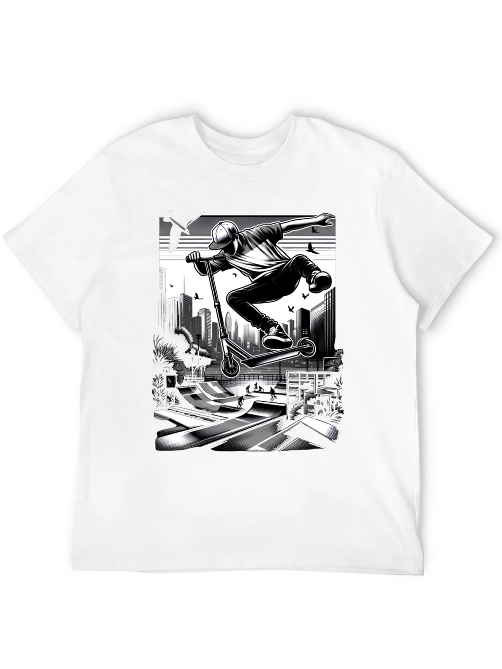 Urban Stunt Scooter Graphic Tee - Black
