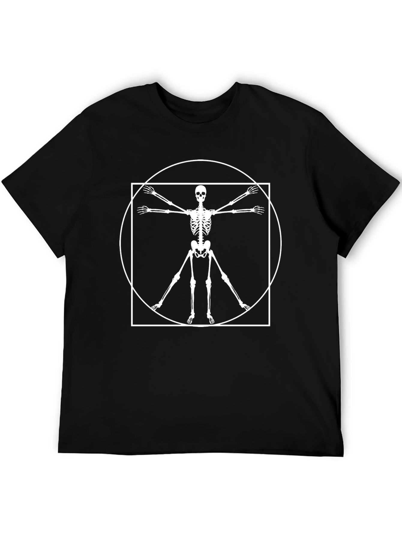 Vitruvian Skeleton Black T-Shirt