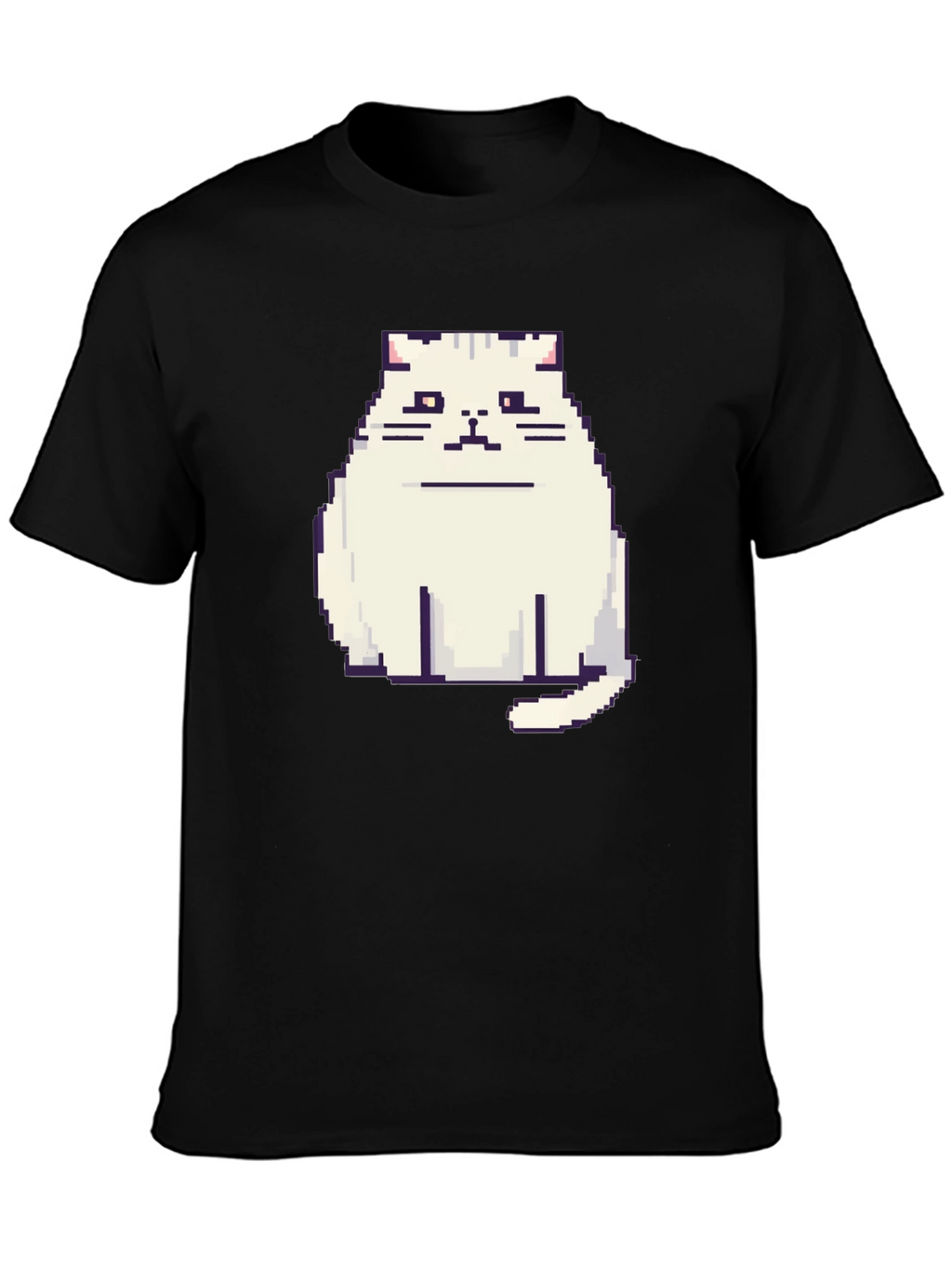 Pixel Cat Black T-Shirt - Gamer Style!