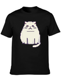 Pixel Cat Black T-Shirt - Gamer Style!