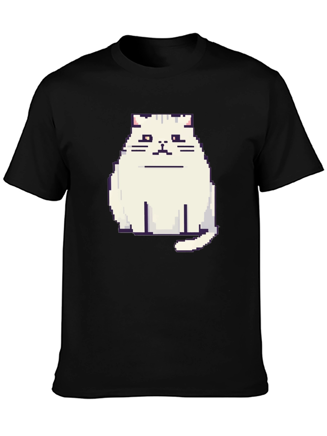 Pixel Cat Black T-Shirt - Gamer Style!