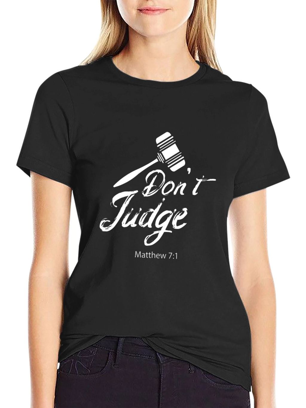 Dont Judge Matthew 7:1 Black Graphic T-Shirt