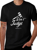 Dont Judge Matthew 7:1 Black Graphic T-Shirt