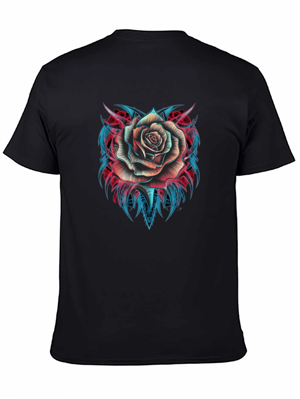 Rose Tattoo Graphic T-Shirt - Black