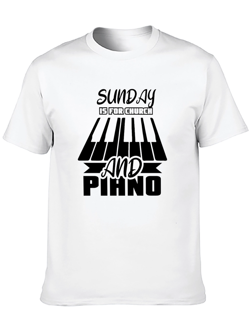 Sunday Church Piano Graphic T-Shirt