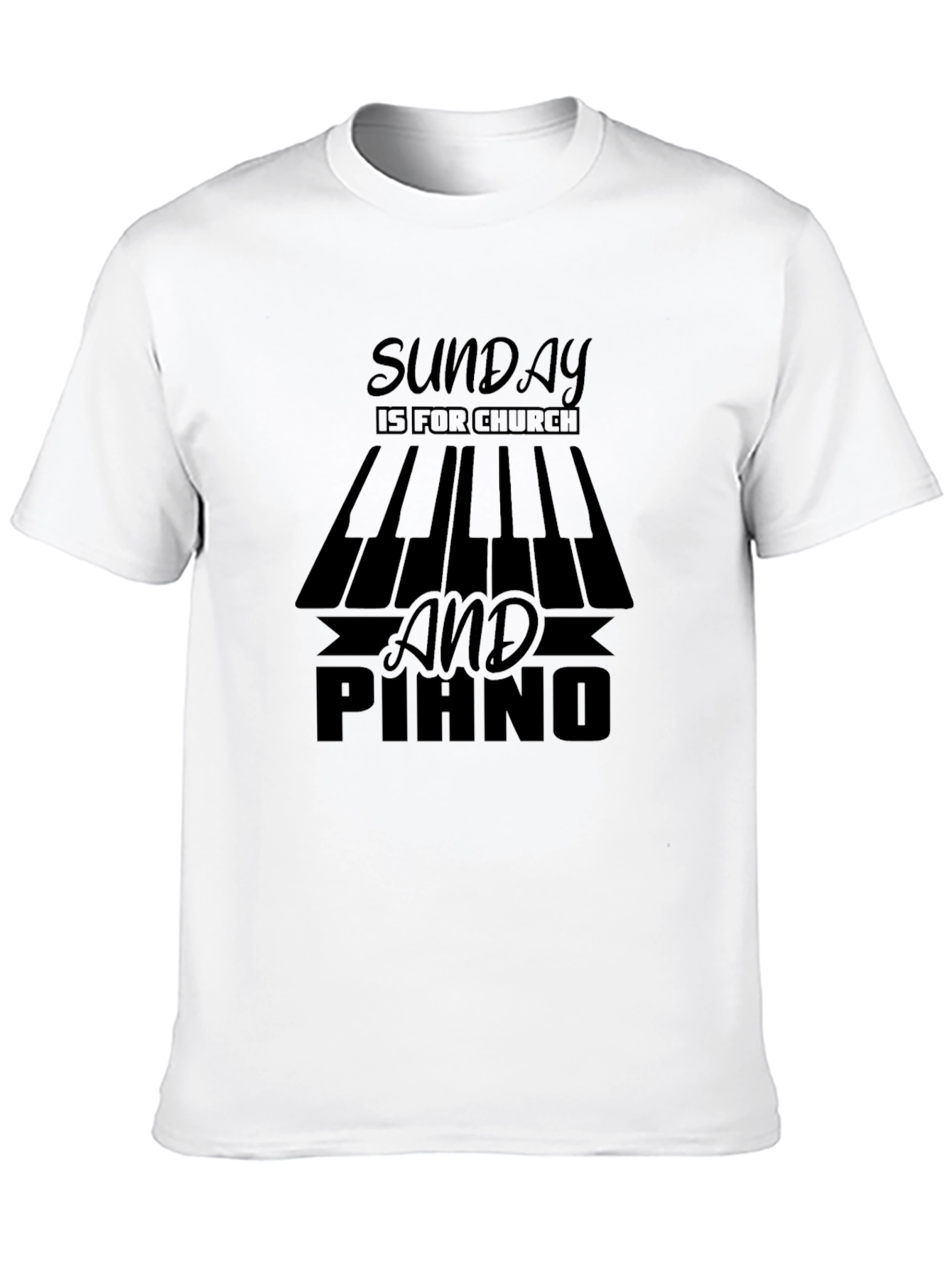 Sunday Church Piano Graphic T-Shirt