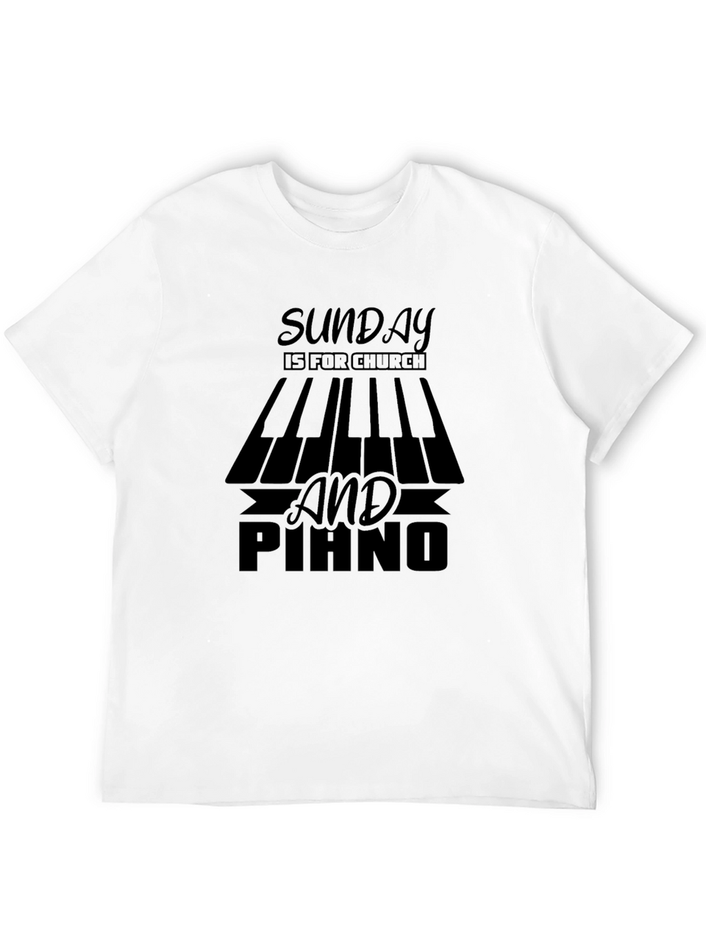 Sunday Church Piano Graphic T-Shirt