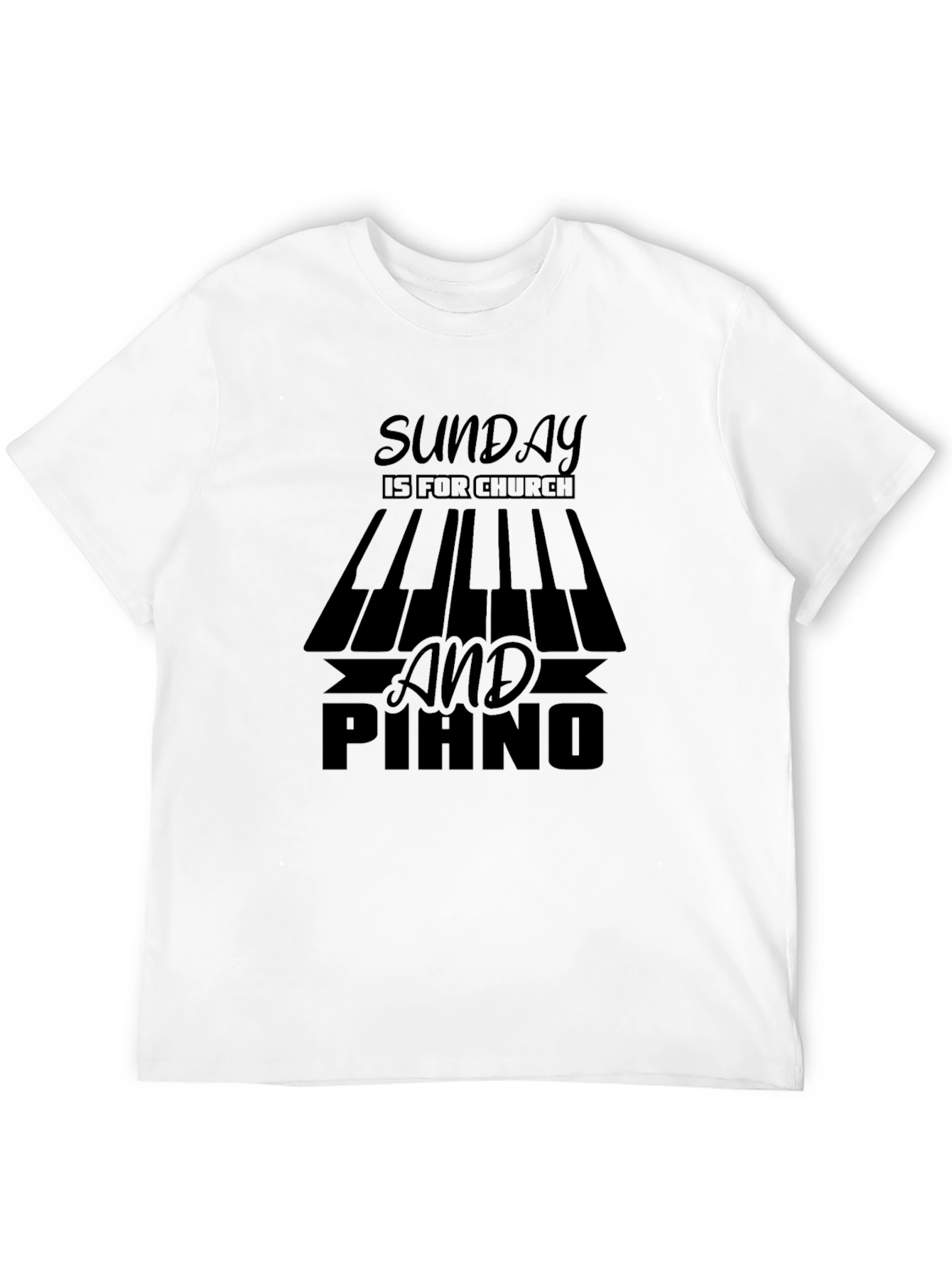 Sunday Church Piano Graphic T-Shirt