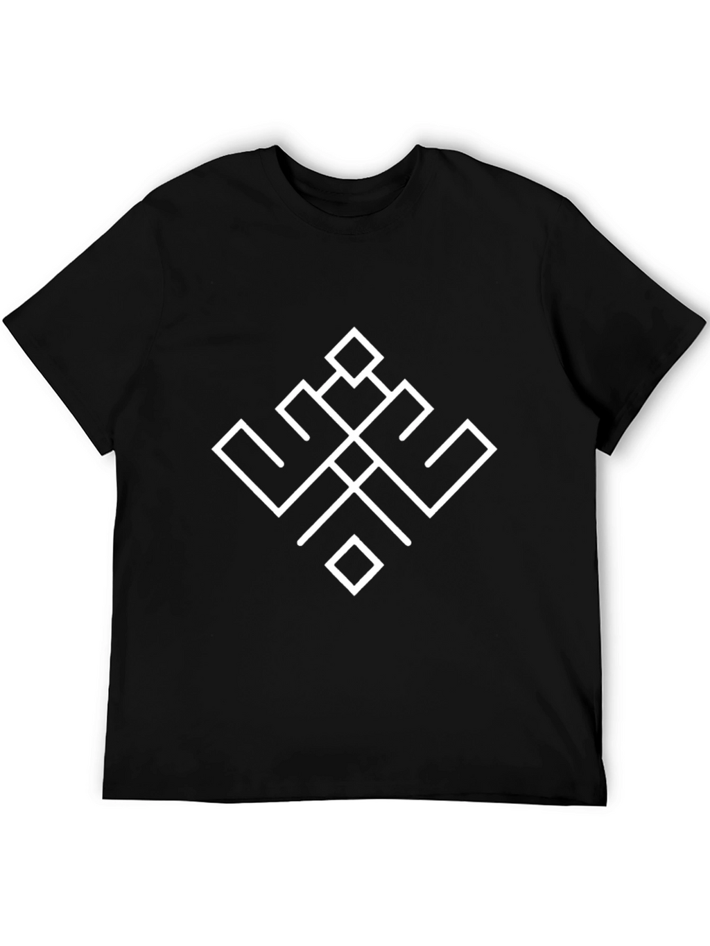 Geometric Symbol Tee - Black Cotton Casual Shirt