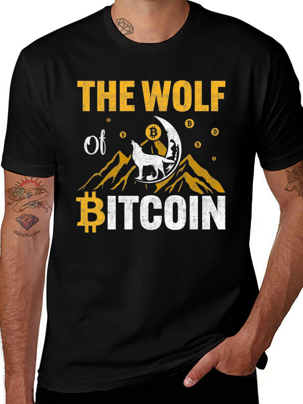 The Wolf of Bitcoin Graphic T-Shirt