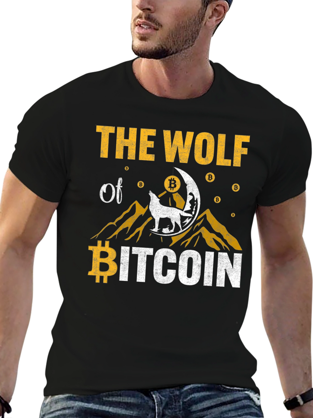 The Wolf of Bitcoin Graphic T-Shirt