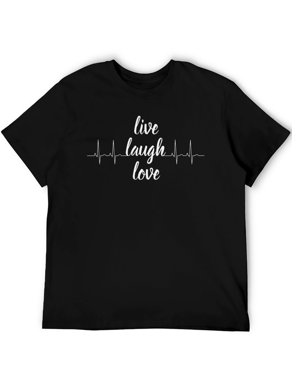 Live Laugh Love Heartbeat Graphic Tee - Black