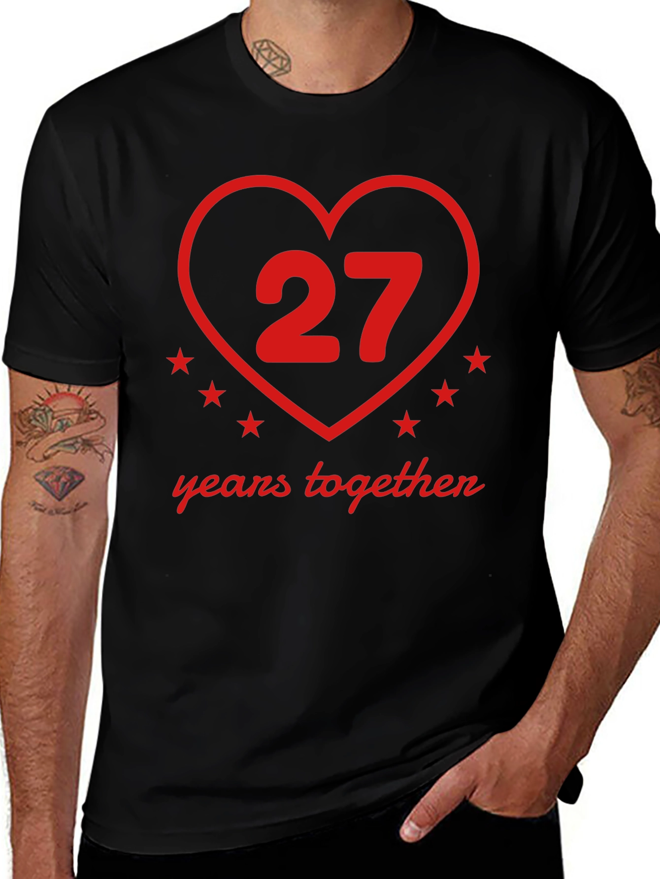 27 Years Together Anniversary Black T-Shirt