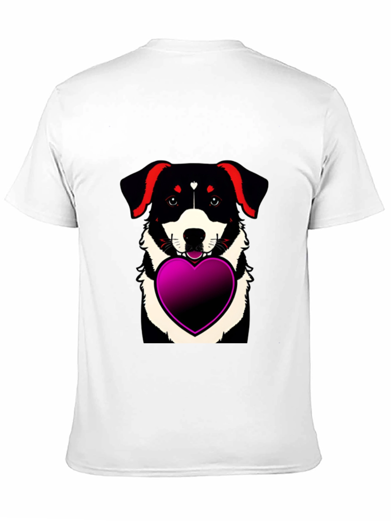 Dog with Heart T-Shirt - Mens Black Tee