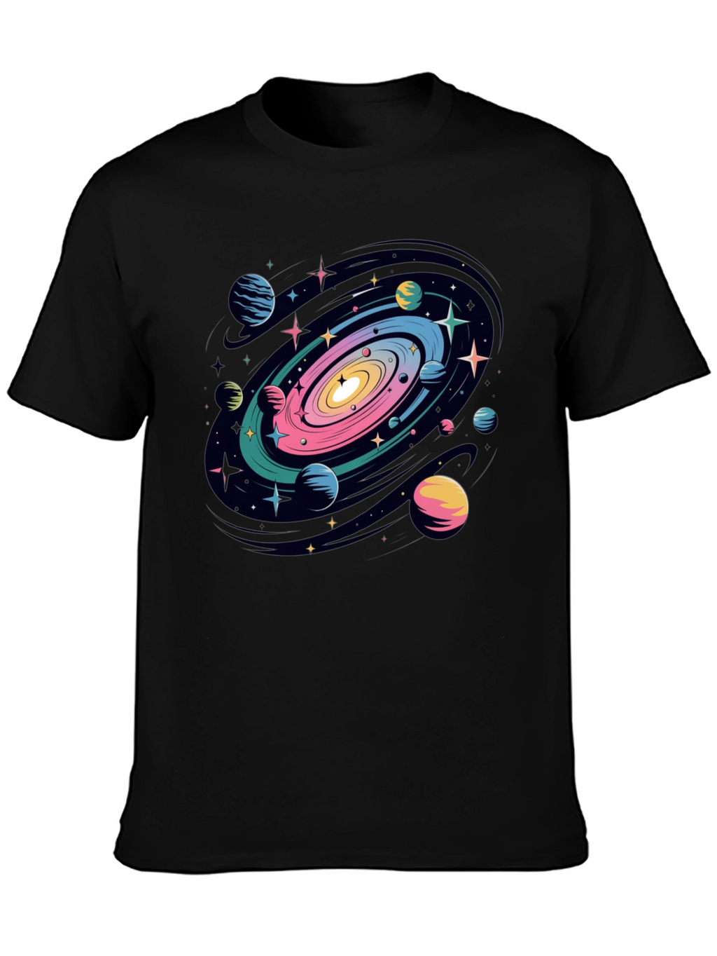 Galaxy Print Black T-Shirt