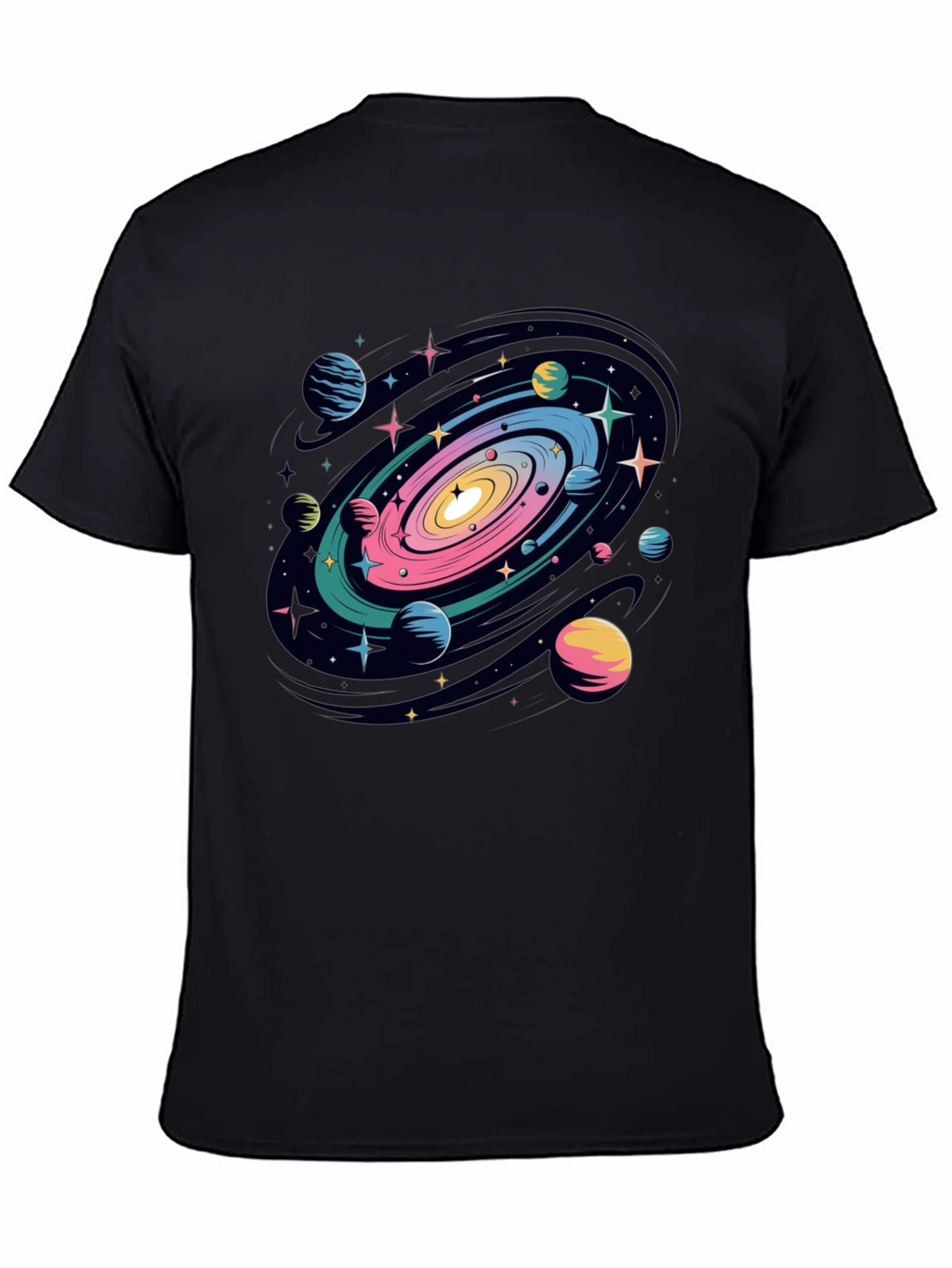 Galaxy Print Black T-Shirt