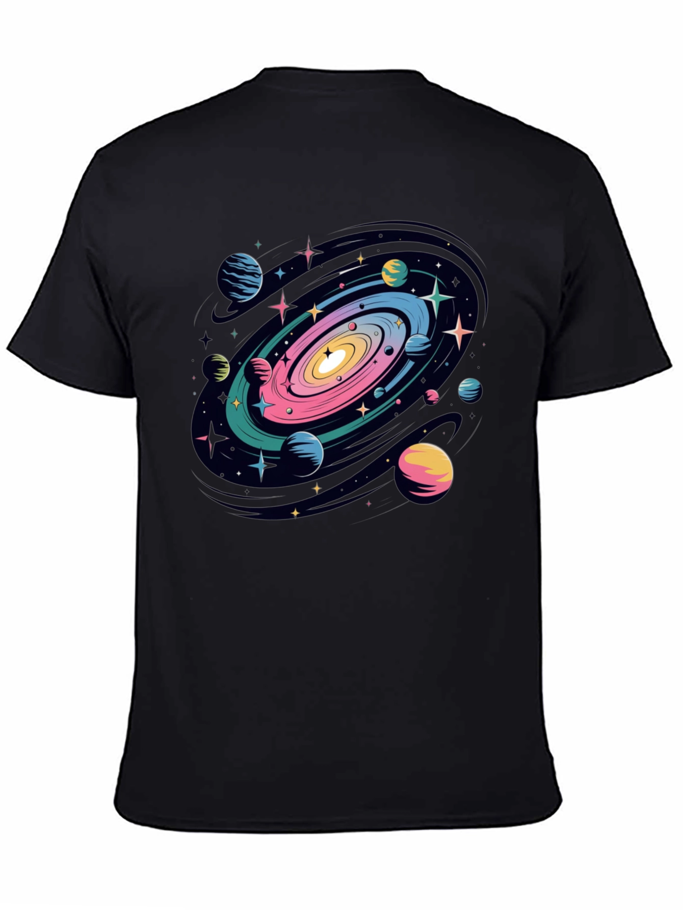 Galaxy Print Black T-Shirt