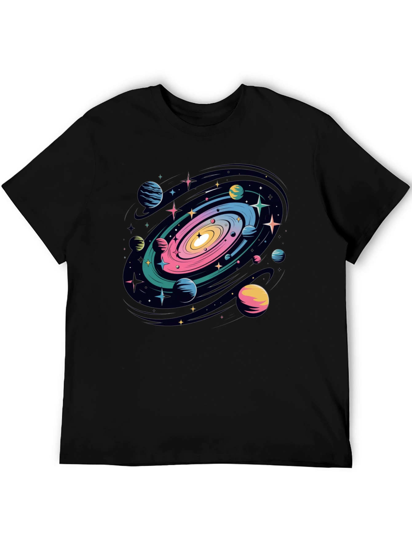 Galaxy Print Black T-Shirt
