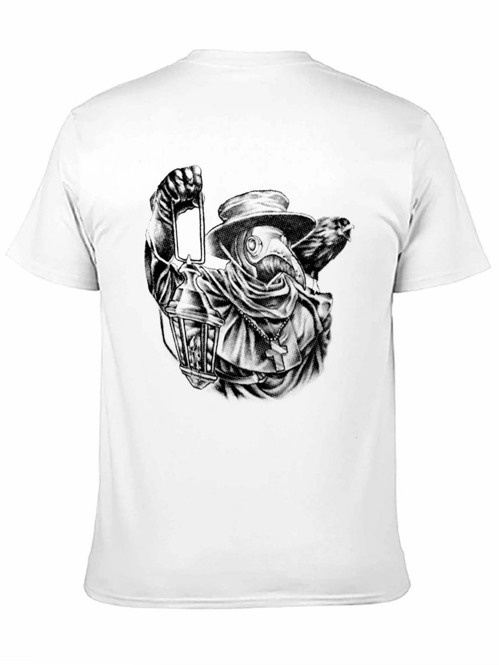 Plague Doctor Lantern Graphic Tee - Black