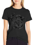 Plague Doctor Lantern Graphic Tee - Black