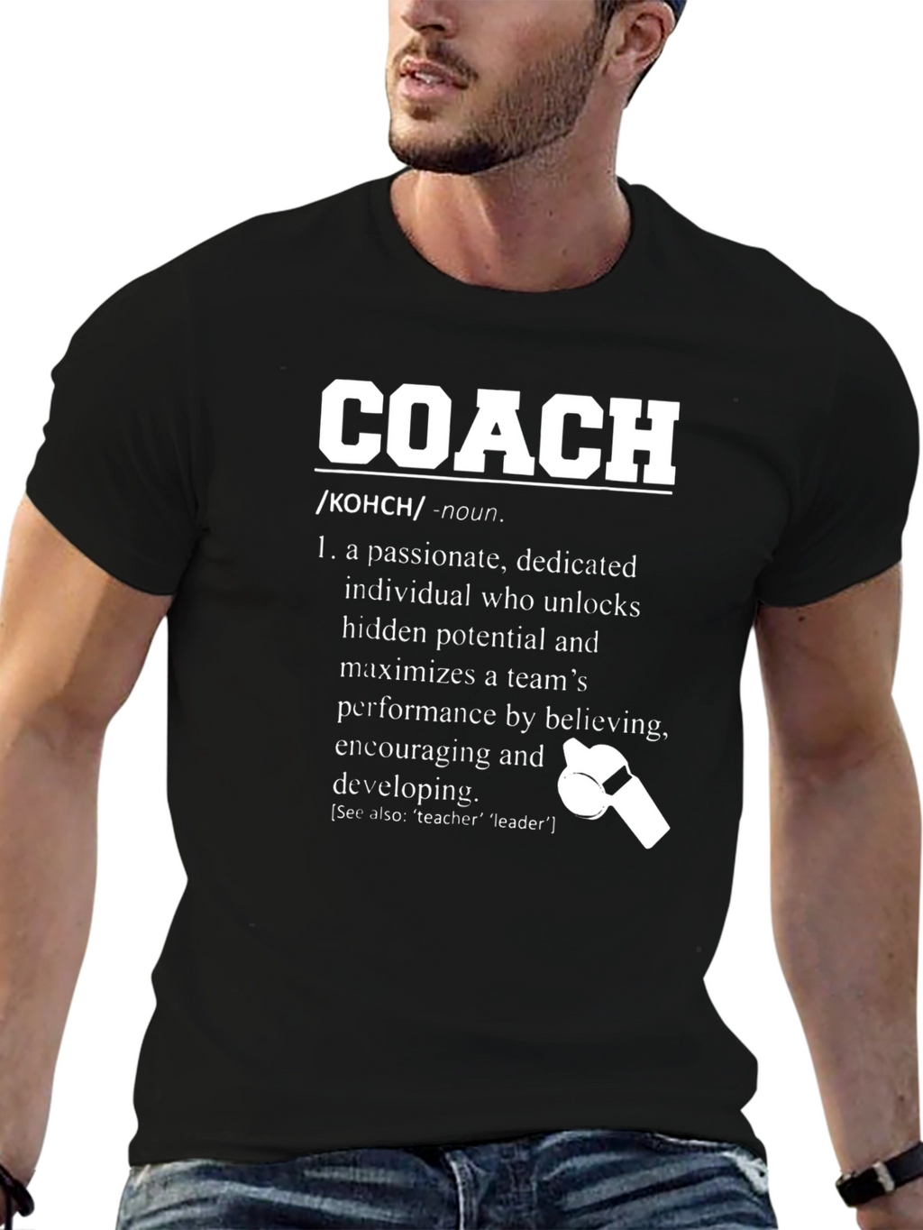 Passionate Coach Definition Graphic T-Shirt