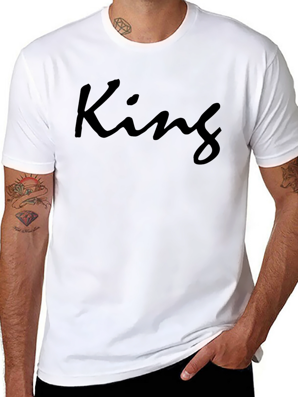 King Graphic T-Shirt - Modern Crew Neck Tee