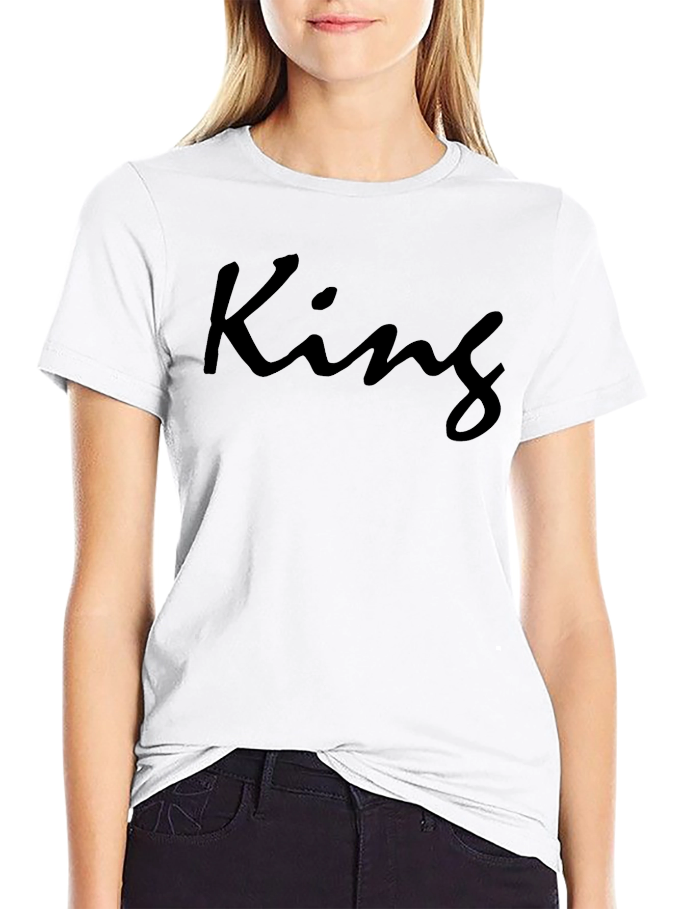 King Graphic T-Shirt - Modern Crew Neck Tee
