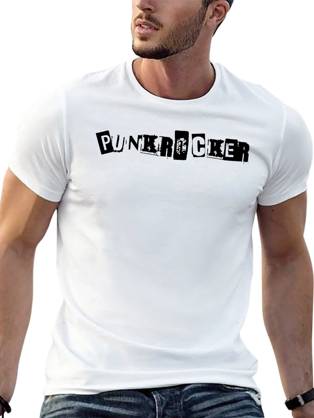 Punk Rocker Graphic Black T-Shirt