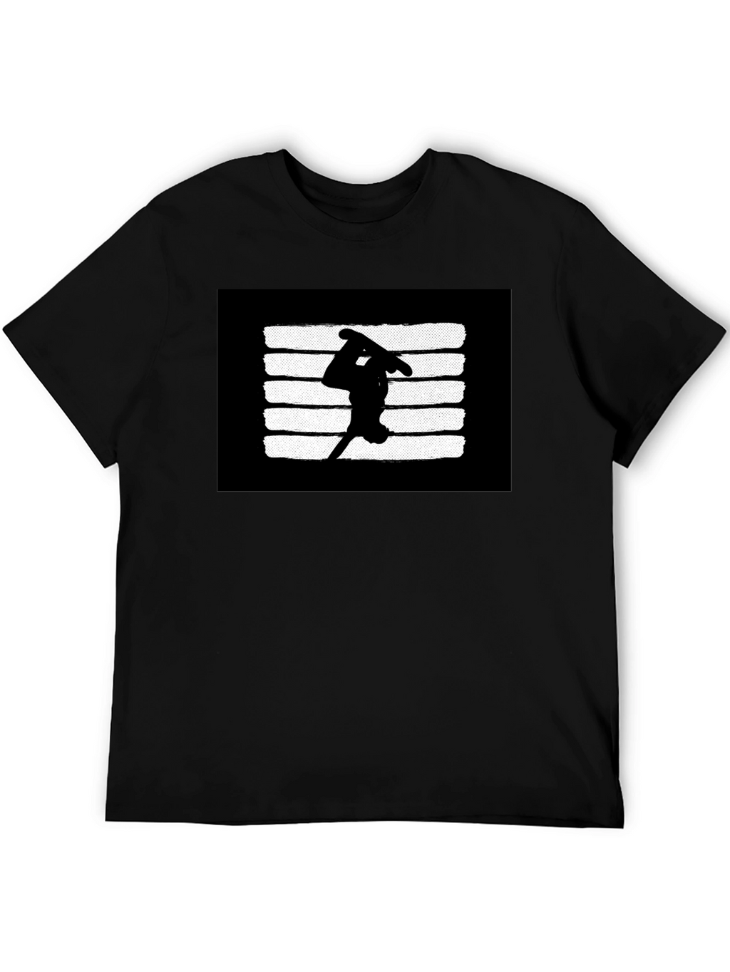 Skateboarder Graphic T-Shirt - Black Casual Tee