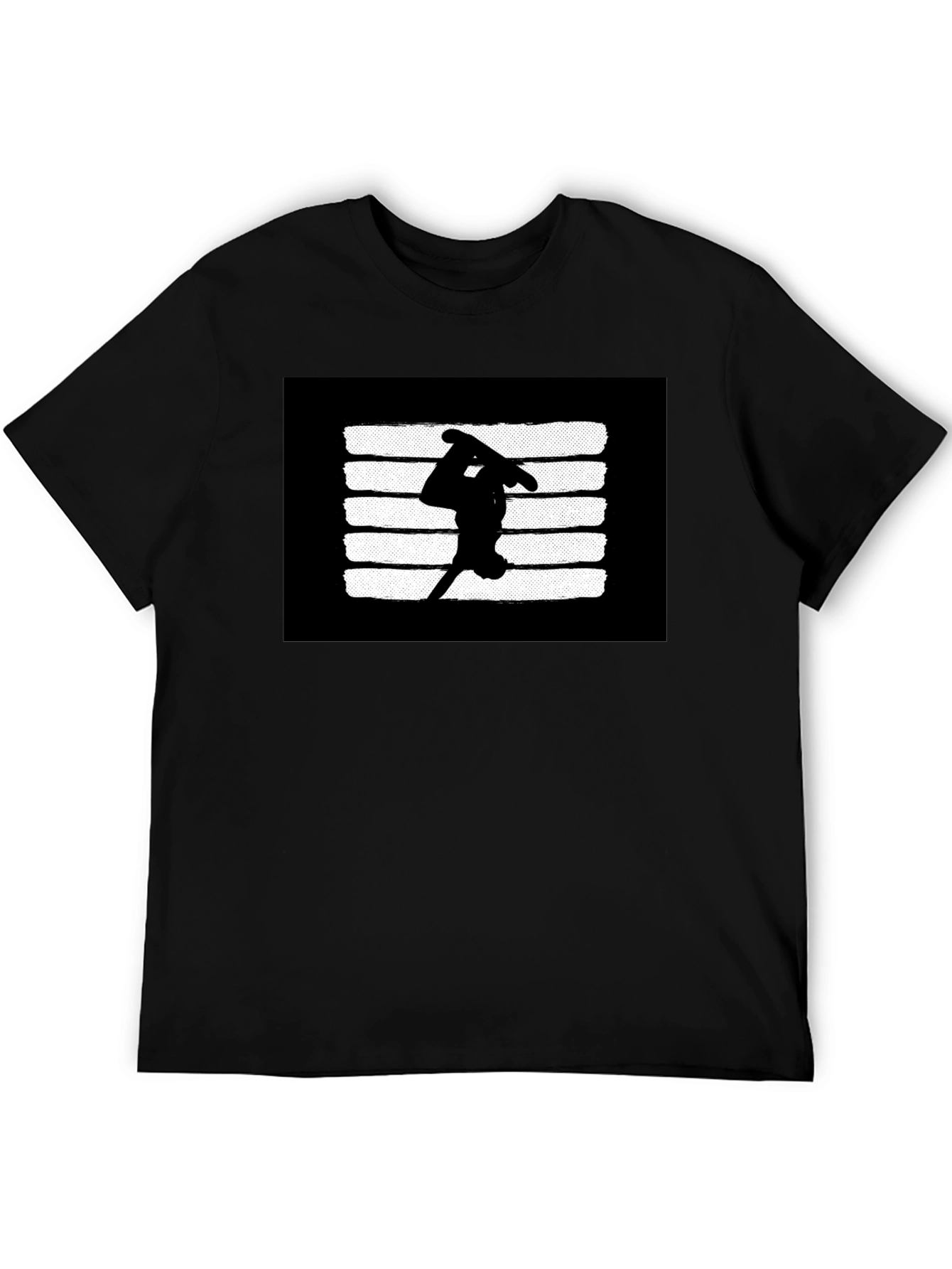 Skateboarder Graphic T-Shirt - Black Casual Tee