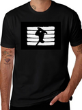 Skateboarder Graphic T-Shirt - Black Casual Tee