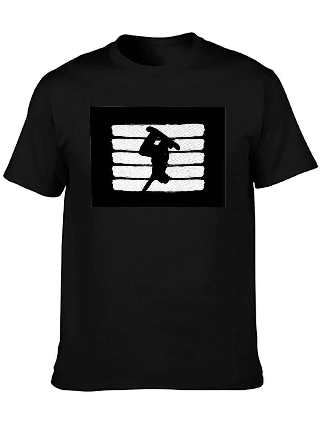 Skateboarder Graphic T-Shirt - Black Casual Tee