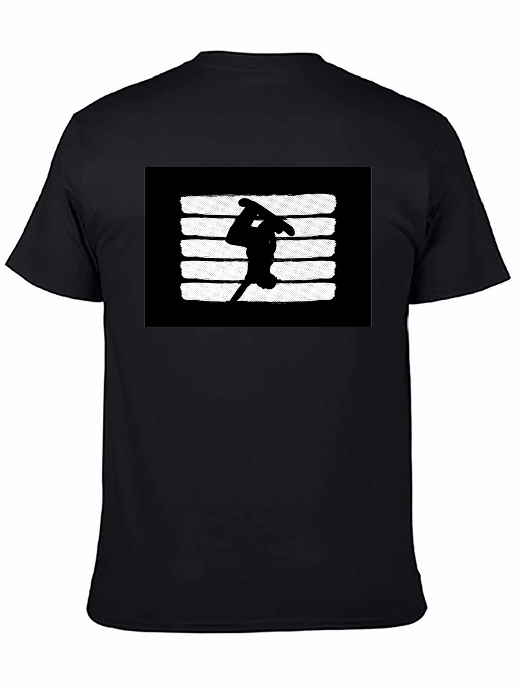 Skateboarder Graphic T-Shirt - Black Casual Tee