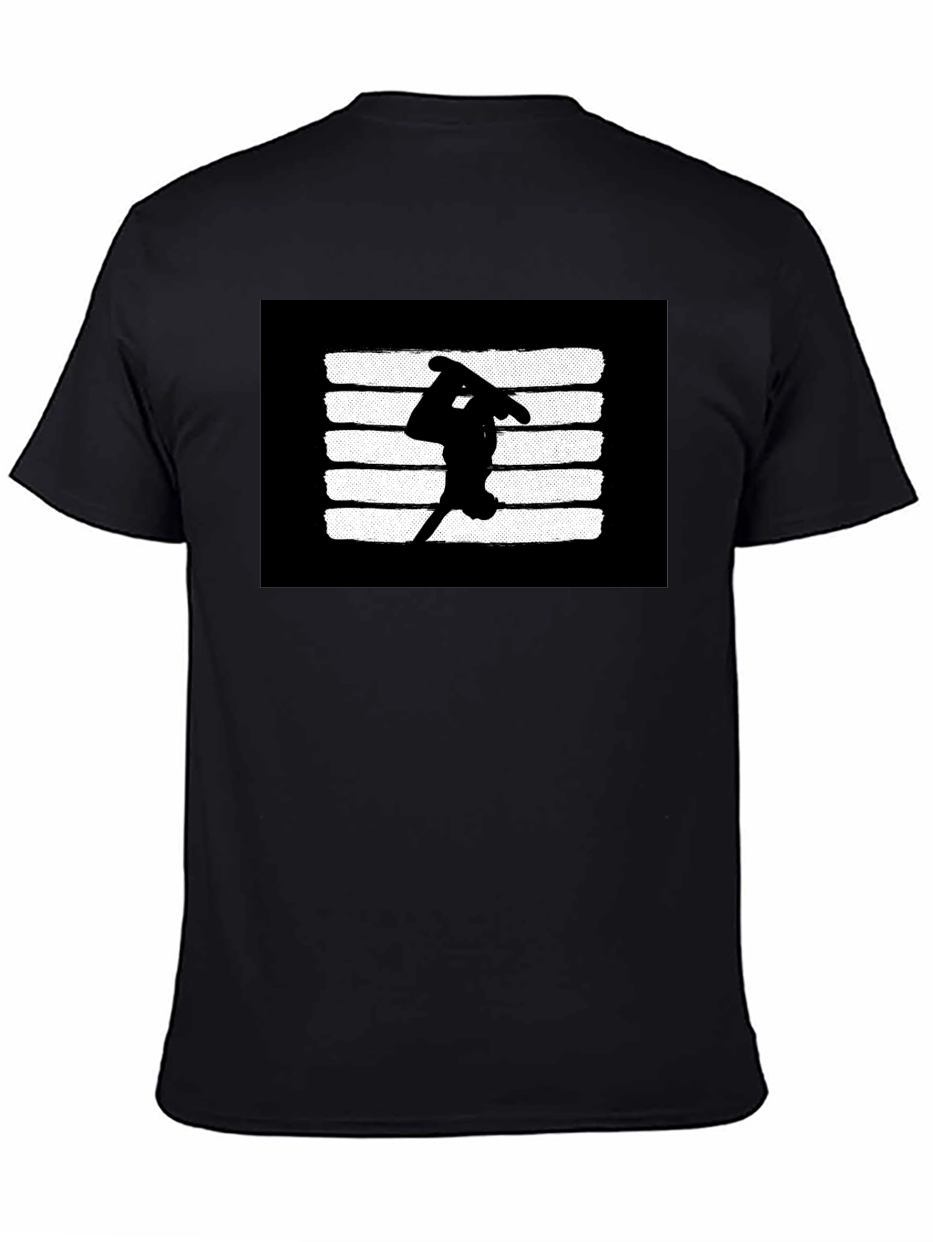 Skateboarder Graphic T-Shirt - Black Casual Tee