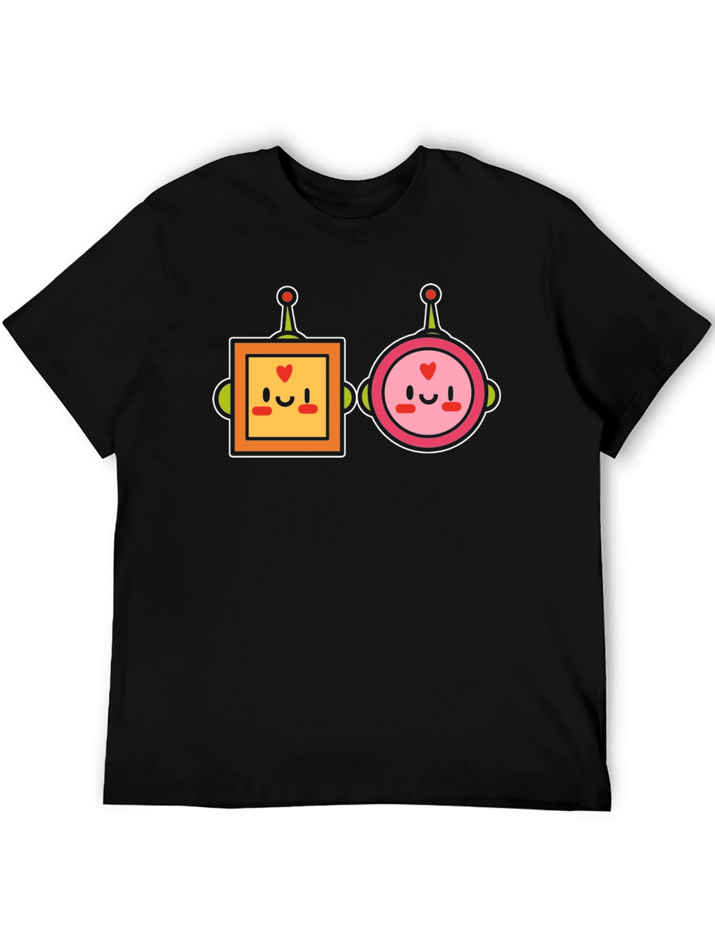 Cute Robot Couple Graphic T-Shirt
