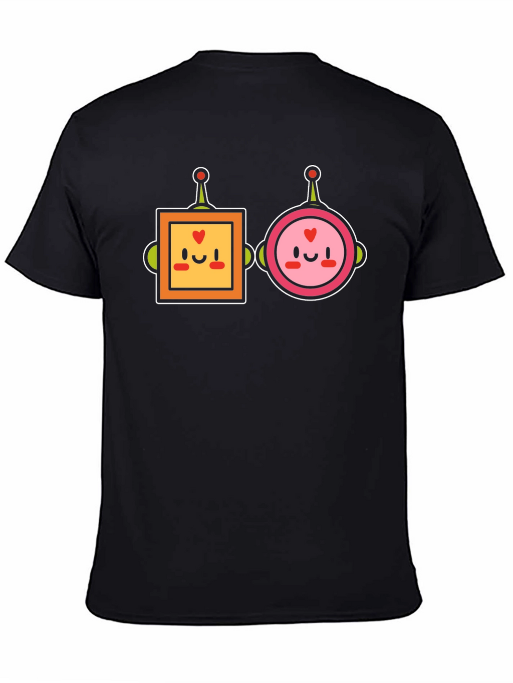 Cute Robot Couple Graphic T-Shirt