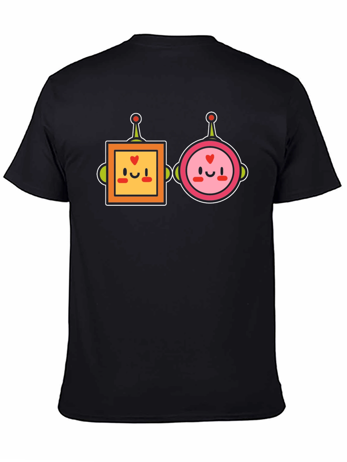 Cute Robot Couple Graphic T-Shirt
