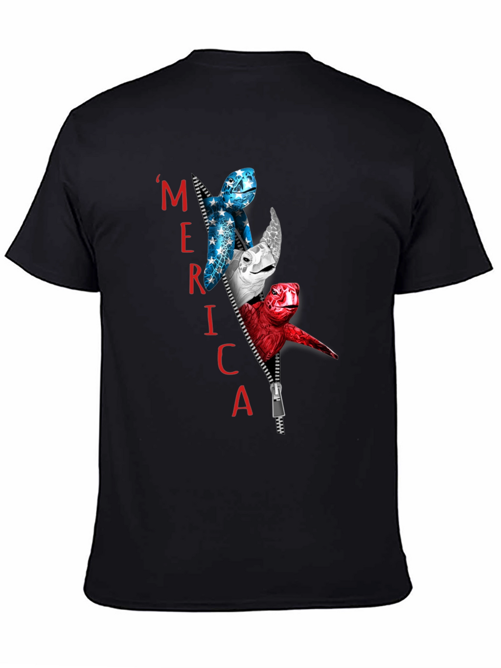 Patriotic Turtle Merica Zipper T-Shirt